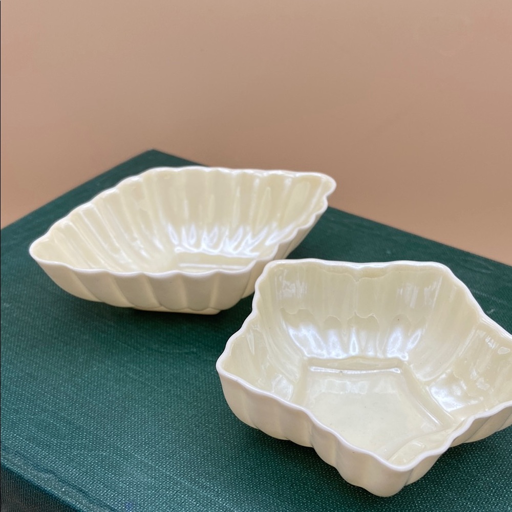 Belleek Star & Diamond Shaped Open Salt or Small Dish - Set of 2 - 4th Mark